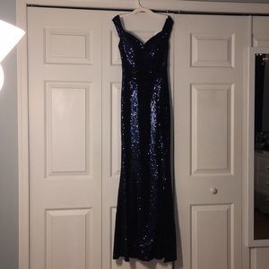 Blue sequined Prom dress from Dillard’s. Worn once